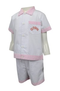 SU274 設計格仔領幼稚園校服 供應幼稚園短褲校服套裝 大量訂造小童校服 校服制服公司